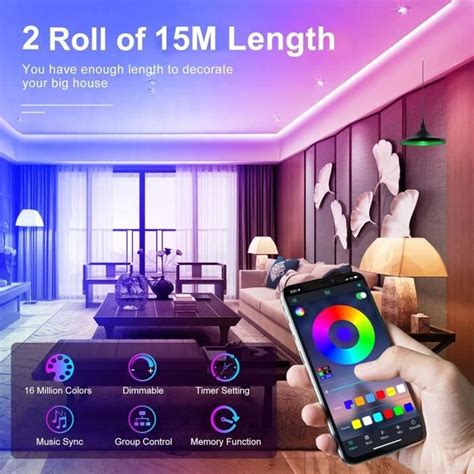 Ruban Led M Rgb Bande Led Bluetooth Smart App Contr Le Millions