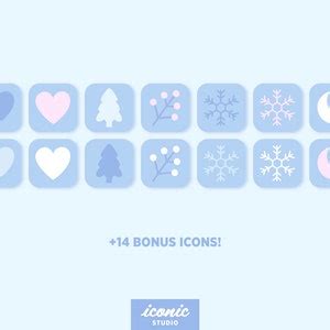 Blue Winter App Icon Pack Cute Ios Theme Pastel Aesthetic Snowy