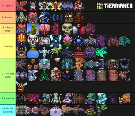 Terraria Vanilla Calamity Bosses Tier List Community Rankings Tiermaker