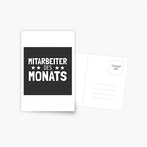 Mitarbeiter Des Monats Auszeichnung Arbeit Job Postkarte Von