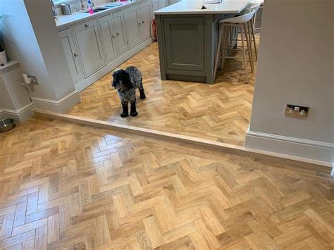 Karndean Art Select Parquet Blonde Oak Hallway And Kitchen Oak