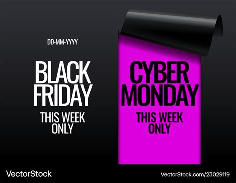 Black Friday And Cyber Monday Promotion Banner Vector Image