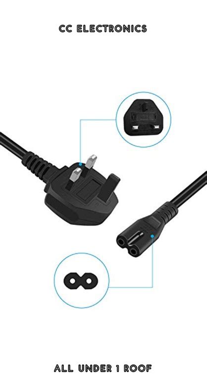 New Figure 8 AC Power Cable Aifulo IEC C7 Mains Power Lead 2 Pin