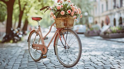 Bicycle With Basket Hd Transparent Cute Bicycle With Flower In The