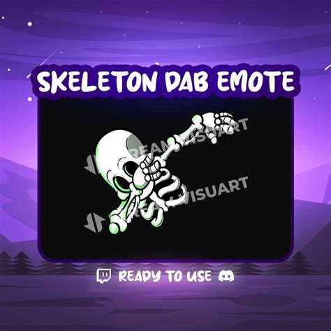 Skeleton Dab Emote Twitch Sub Emotes Discord Youtube And Etsy