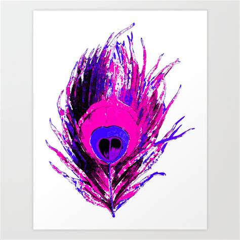 Purple Peacock Feather Drawing