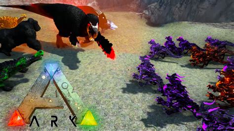 Ark Survival Evolved DRAGON GOD ARMY VS ALL ARK WARDENS Ark Gameplay