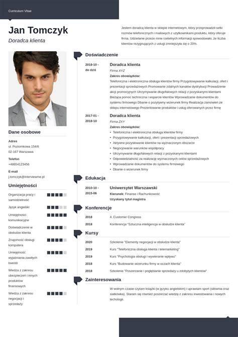 Jak Napisa Proste Cv Wz R I Przyk Ad W Prostych Cv