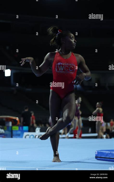 August 4 2023 Olympic Gold Medalist Simone Biles During Podium