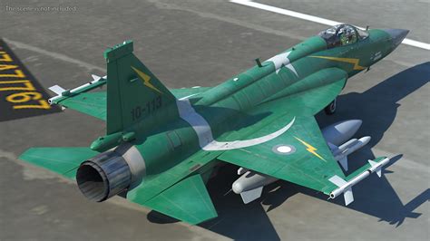 Pac Jf Thunder Green Livery With Armament Rigged D Turbosquid