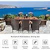 Tangkula Piece Outdoor Dining Set Garden Patio Wicker Set W Cushions