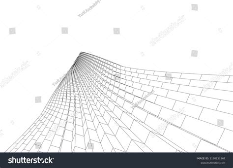 Abstract Futuristic Buildings Architectural Vector Drawing Stock Vector ...