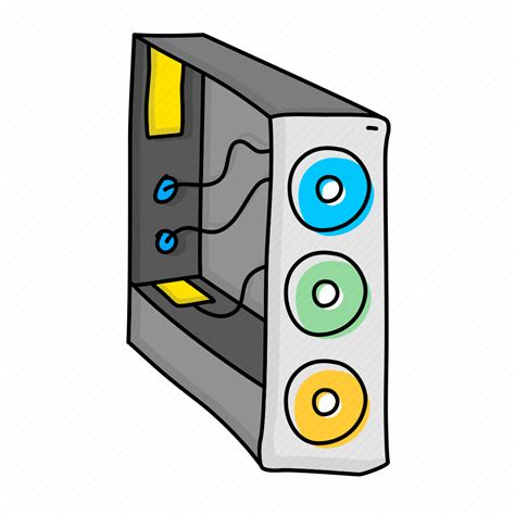 Cpu Casing Computer Doodle Hardware Hand Drawn Icon Download On