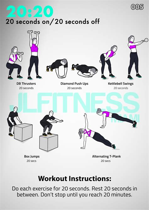 Minute Workout Jlfitnessmiami Easy To Follow Visual Workouts