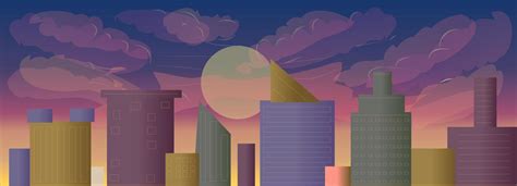 Sunset City Illustration 6684849 Vector Art at Vecteezy