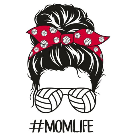 Volleyball Mom Svg Png Volleyball Mom Life Svg Messy Bun Volley Mama