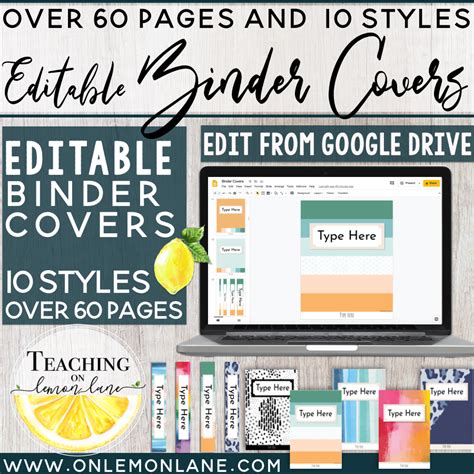 Editable Binder Cover And Spines MEGA BUNDLE Editable Google Slides