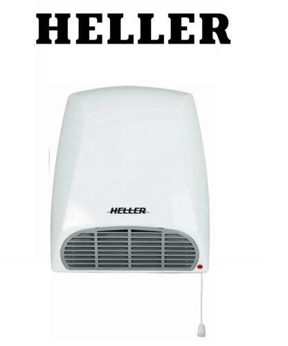 New Heller 2000w Wall Mounted Bathroom Fan Heater Flashsale