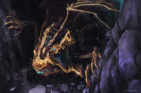 Golden Dracolich By Badbaddog On Deviantart