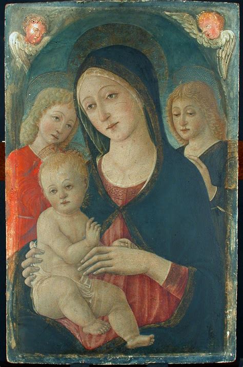 Madonna With Child And Two Angels 1490 1499 Pietro Orioli