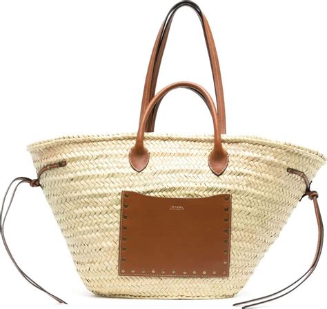 Isabel Marant Light Beige Interwoven Design Straw Beach Bag ShopStyle