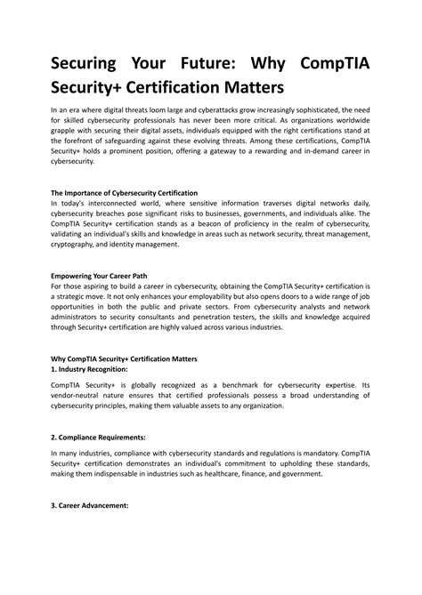 Ppt Why Comptia Security Certification Matters Docx Powerpoint Presentation Id 12883289