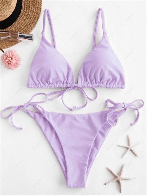 Off Popular Zaful Tie String Bikini Swimsuit In Light