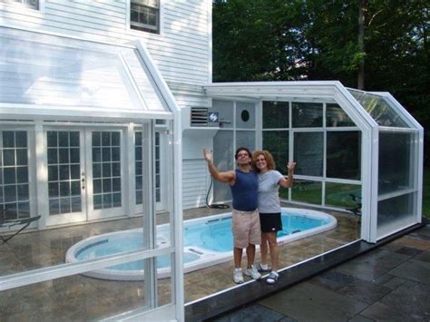 Retractable Swim Spa Enclosure Private Residence Ny Swim Spa Swim Spa Deck Pool Enclosures