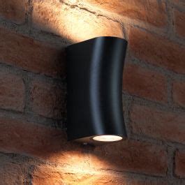 Auraglow W Outdoor Curved Up Down Wall Light Aston Black