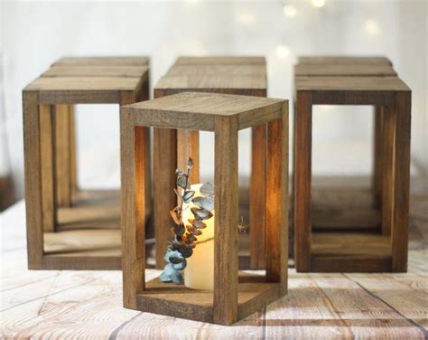 Rustic Lantern Centerpieces Wood Candle Lantern Wooden Lanterns