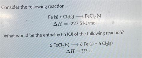 Solved Consider The Following Reaction Begin Array