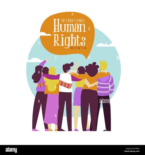 International Human Rights Month Illustration For Global Equality And Peace With Diverse People