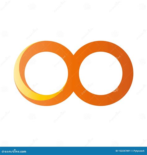 Orange Infinity Symbol Icon 3d Like Gradient Design Effect Stock