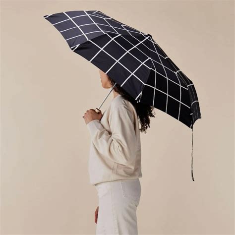 Original Duckhead Black Grid Eco Umbrella Uk