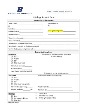 Fillable Online Pathology Core Lab Work Request Form Fax Email Print