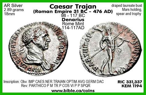 Roman Empire Caesar and Emperor Tiberius tribute Coins of Jesus and the Bible