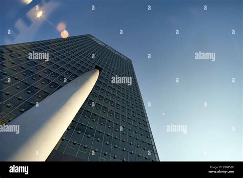 Facade Of The Futuristic Kpn Building In The City Centre Of Rotterdam In The Netherlands Stock