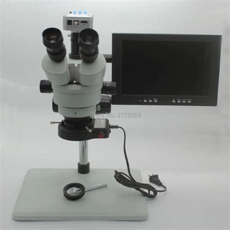 Trinocular Stereo Microscope 3.5X 90X Continuous Zoom Magnification ...