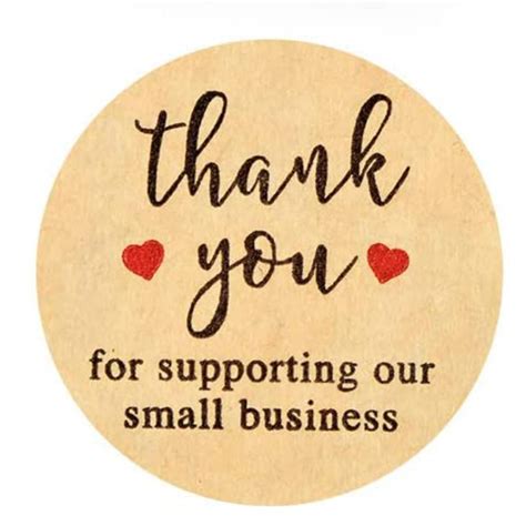 Thank You For Supporting Our Small Business Stickers Kraft Etsy