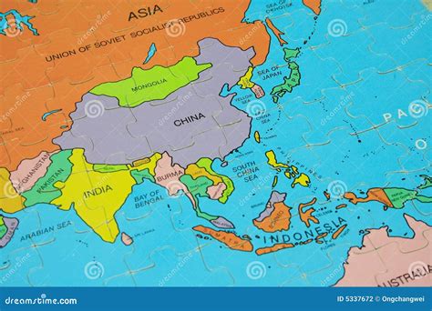 Puzzle Map (Asia) stock photo. Image of malaysia, travel - 5337672