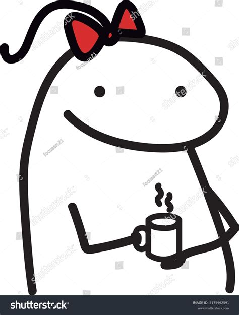 Flork Meme Girl Ilustration Vector Coffee Vector De Stock Libre De