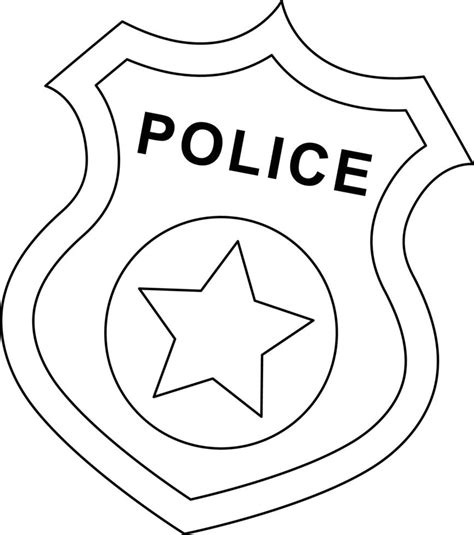 Police Badge Isolated Coloring Page for Kids 22463842 Vector Art at ...