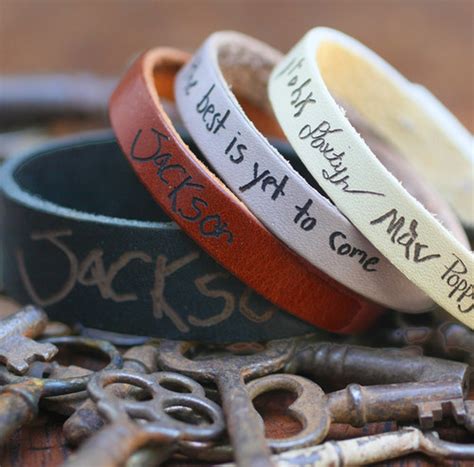 Custom Leather Bracelets Personalized Name Bracelets Leather