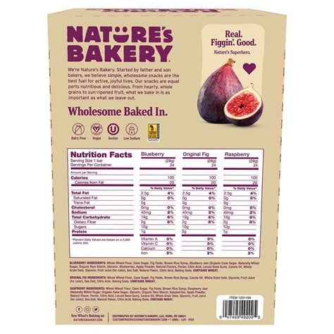 Natures Bakery Fig Bars Variety Pack 2 Oz 36 Count