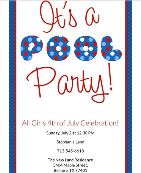 Pin By Stephanie Stenzel Land On Th Of July Girls Pool Party Girls