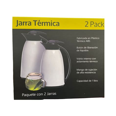 2 Jarras Térmicas Unimat 980027055 Capacidad 1 Litro Blanco