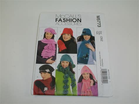 McCall S Fashion Accessories Pattern M5773 Misses Hats Scarves Mittens