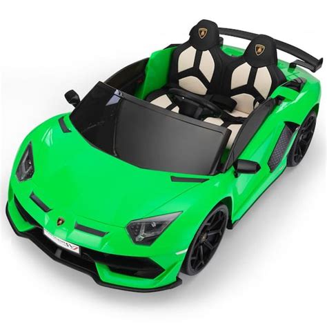 TOBBI 24-Volt Licensed Lamborghini 2 Seater Kids Ride On Car With ...