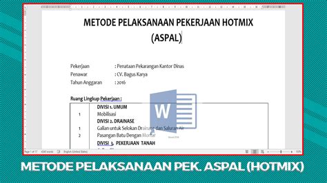 Dokumen Metode Pelaksanaan Pekerjaan Hotmix Aspal Betantt