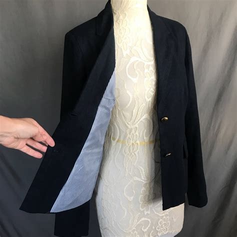 Harve Benard Jackets And Coats Harv Benard Navy Linen Blend Lined Blazer Poshmark